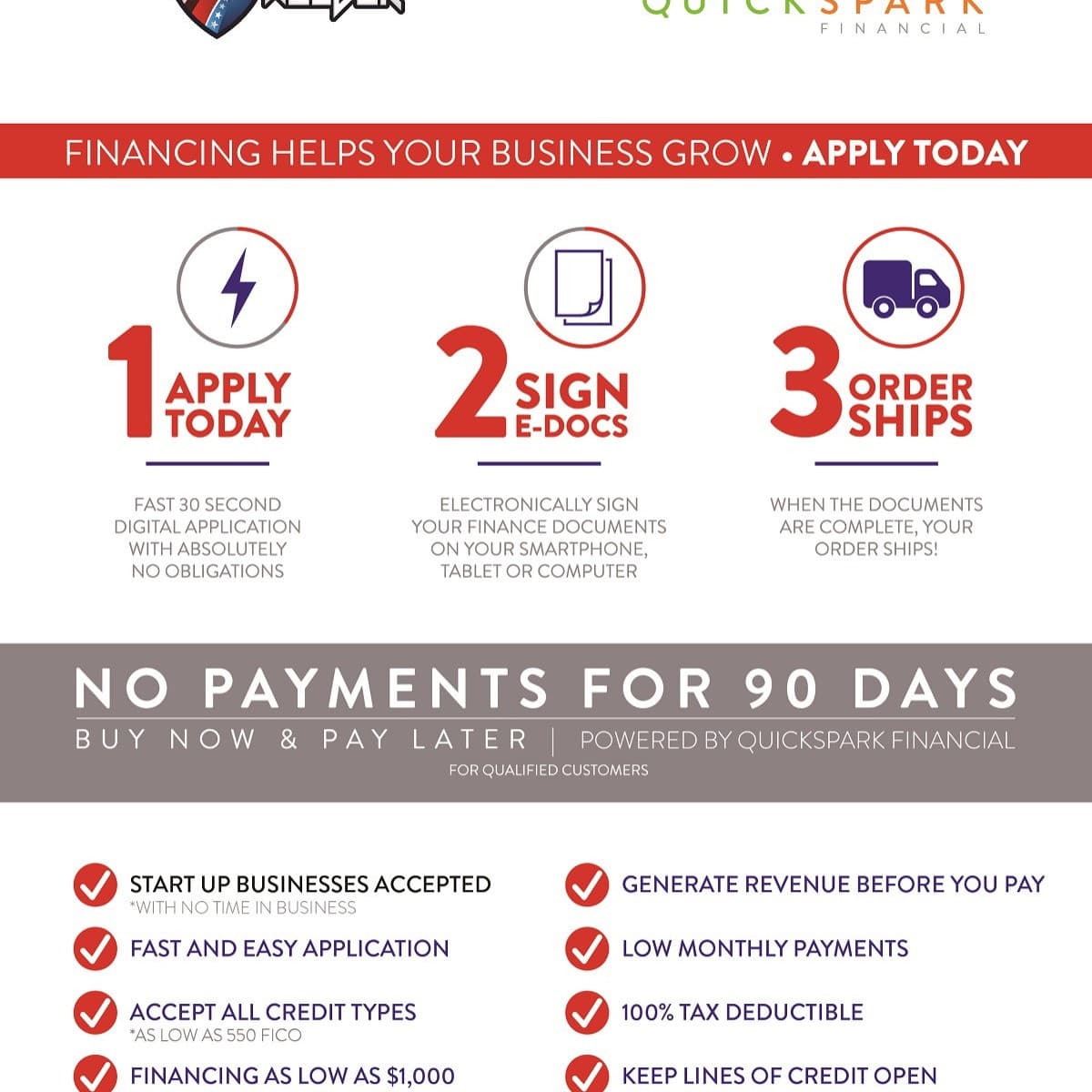 Financing through QuickSpark