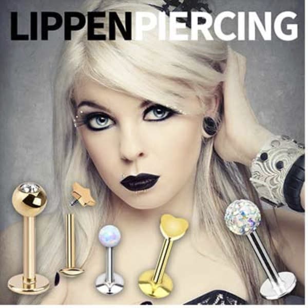 Günstige Labret-Piercing für Unterlippe und Oberlippe ✓ Riesen Auswahl ✓ Mund-Piercing in Top Qualität ✓ Gratisversand für Lippenpiercings ab 20 €