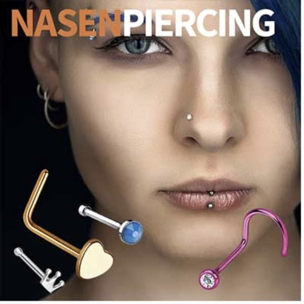 Mit süßem Muster oder eingelassenen Kristallen sind diese Nasenstecker aus Silber ein edler Akzent.