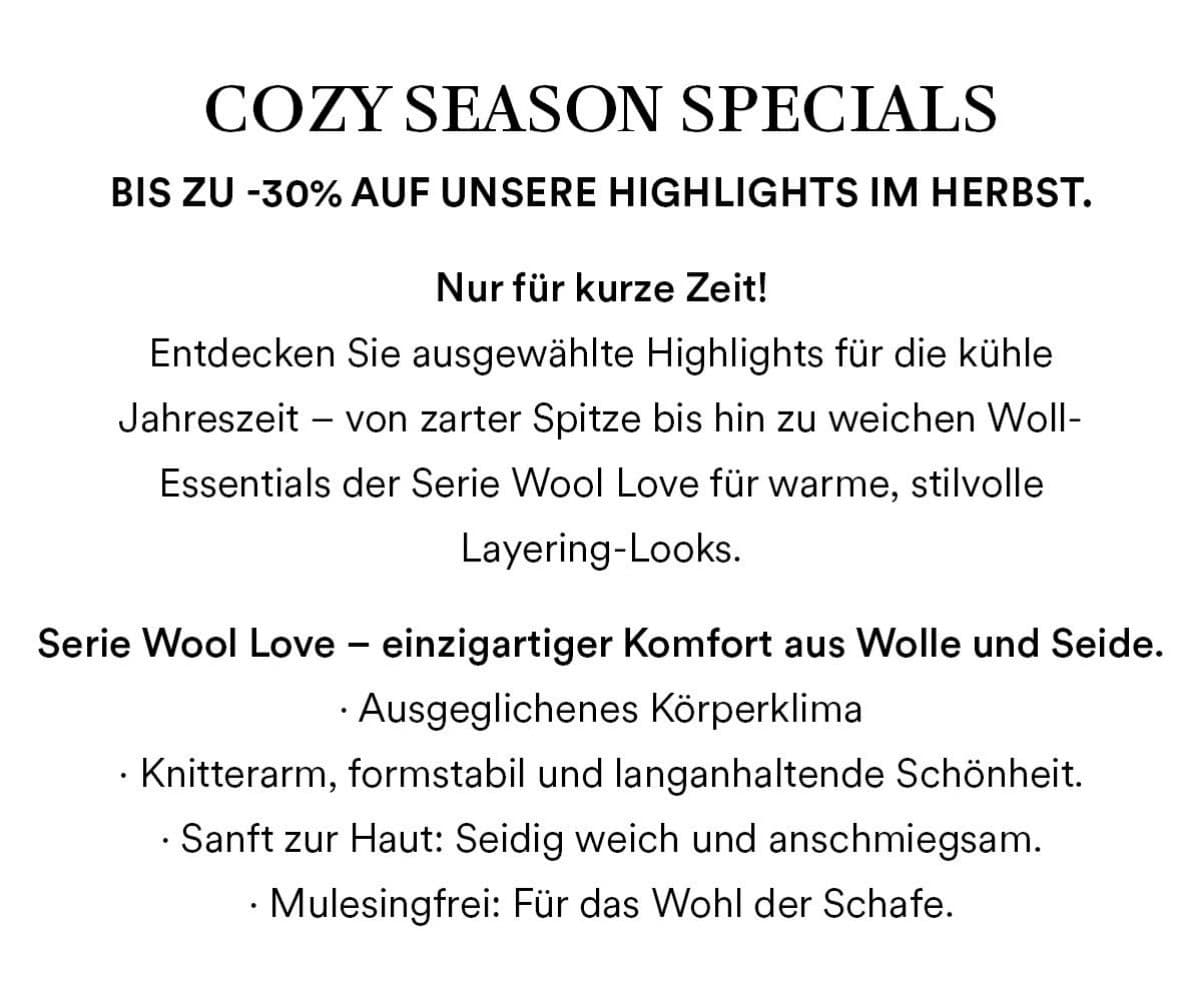 Cozy Season Specials. Bis zu -30% auf unsere Highlights im Herbst