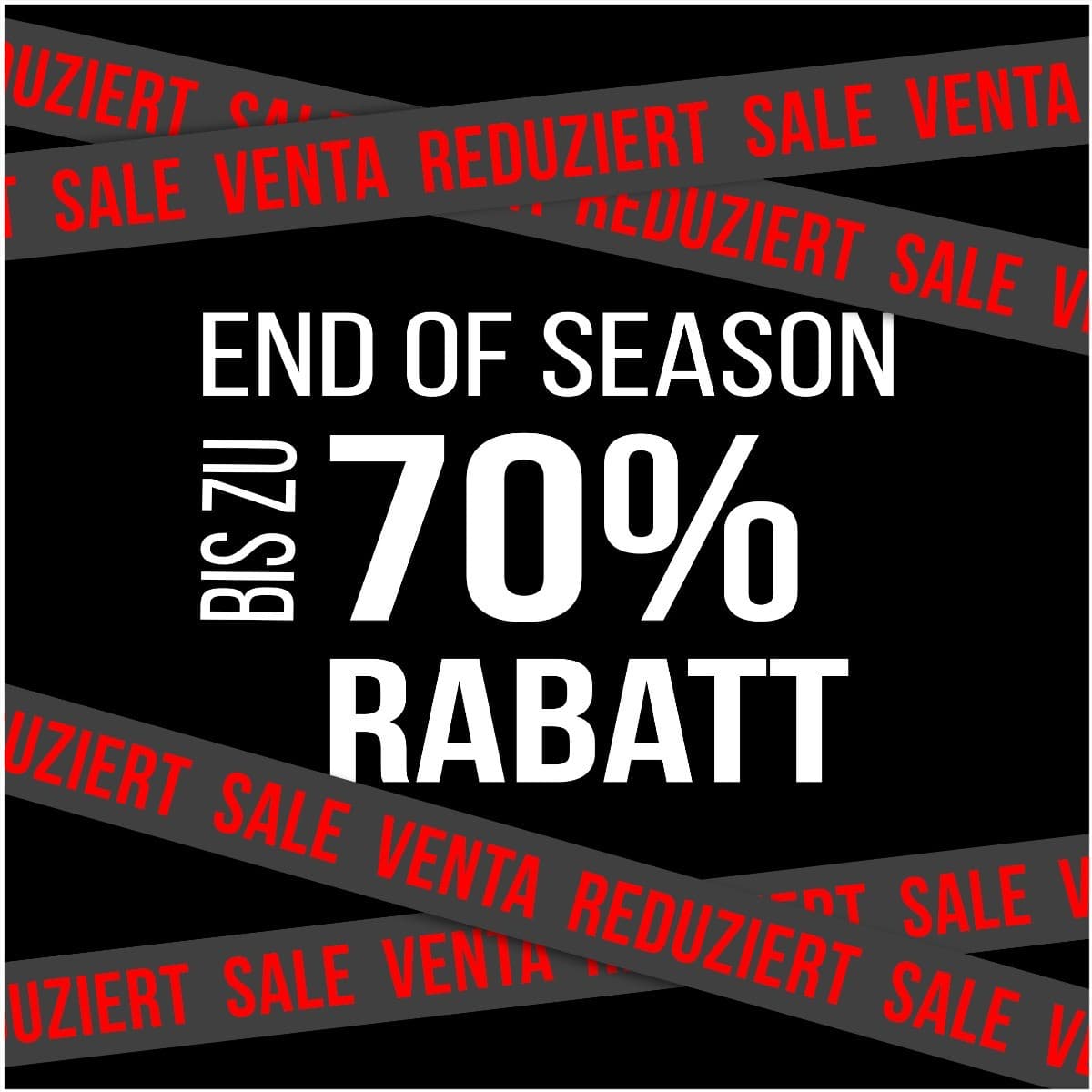 Ende der Saison - bis zu 70% Rabatt
