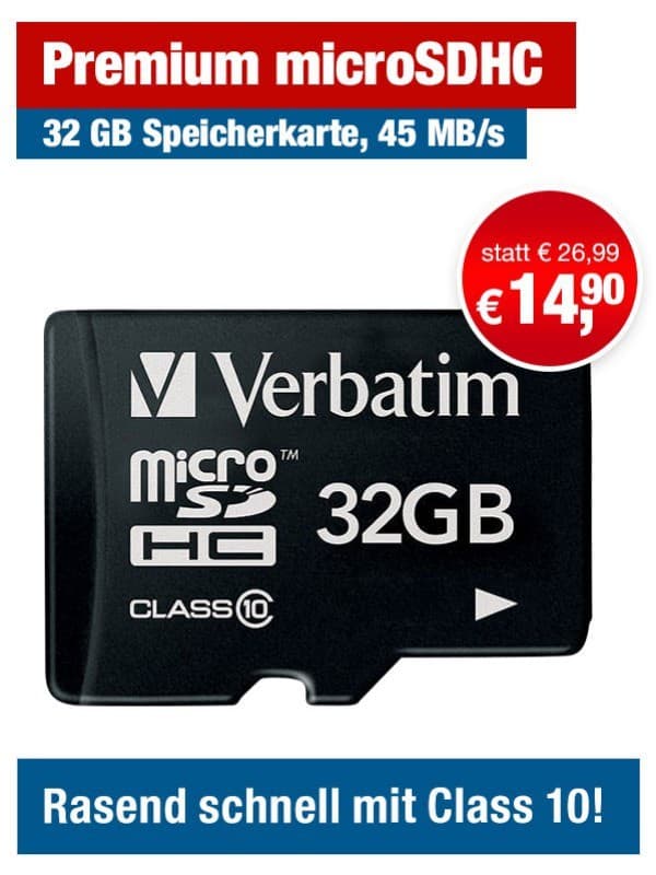 UV-InsektenvernichterVerbatim microSD HC Karte: Premium microSDHC-Speicherkarte 32 GB, 45MB/s, Class 10, U1 (Speicherkarten SDHCs, Micro SD)