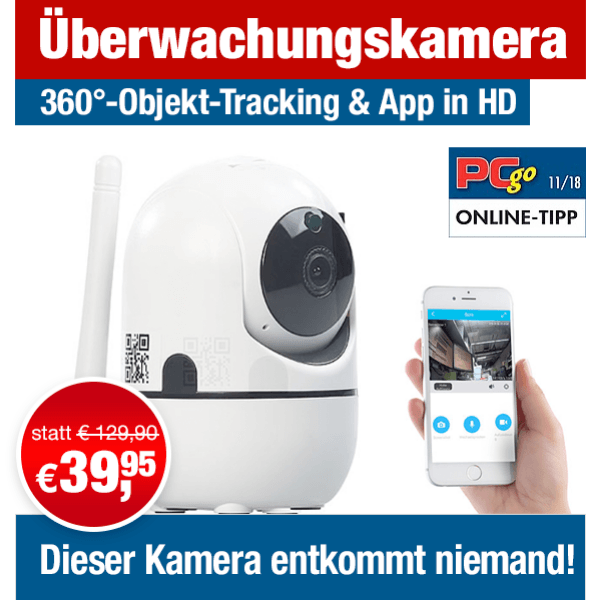 7links Camera: WLAN-IP-Überwachungskamera mit Objekt-Tracking & App, HD, 360° (Kamera mit Bewegungsmelder, WLAN IP Kamera)