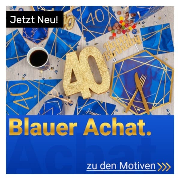 blauer Achat Party Deko - dunkelblau mit Gold
