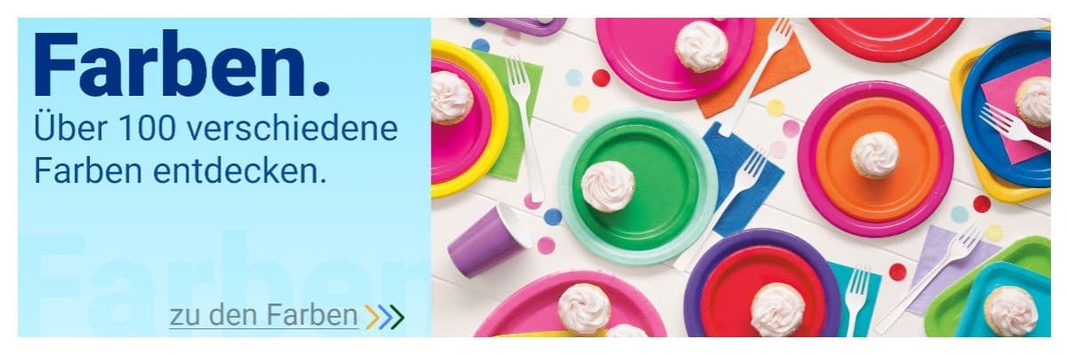 über 100 verschiedene Farben für deine Party Deko